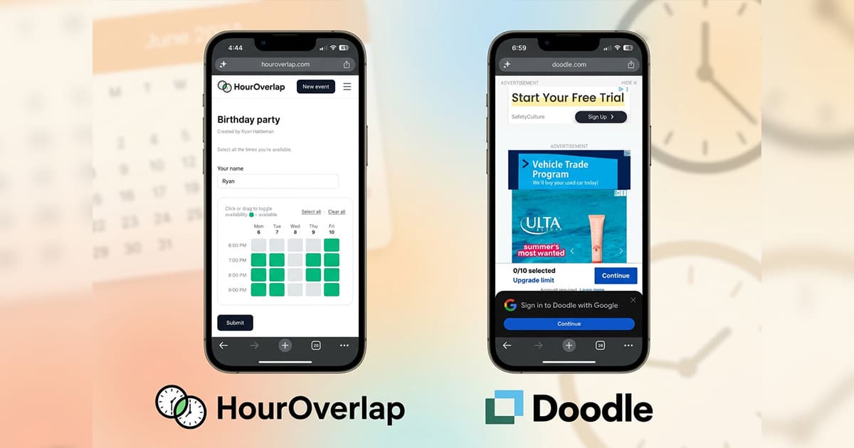 HourOverlap vs Doodle
